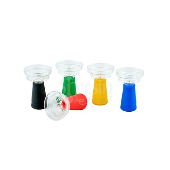 Shisha Head – Glass Top Silicone Base – Assorted Colours
