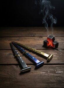 Charcoal tong-metal with hammer-20cm